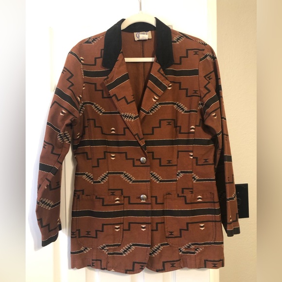 Circle T Jackets & Blazers - Vintage Circle T Western Blazer Jacket | Aztec Print | Made in USA | Medium